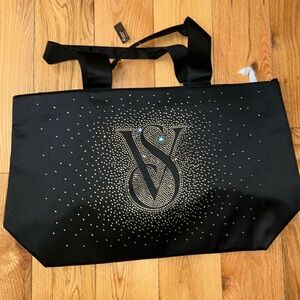 Sparkly Black Victoria Secret Tote Bag